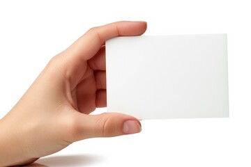 Blank White Card Mockup on Hand created with Generative AI