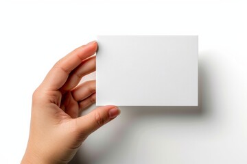 Obraz premium Blank White Card Mockup on Hand created with Generative AI