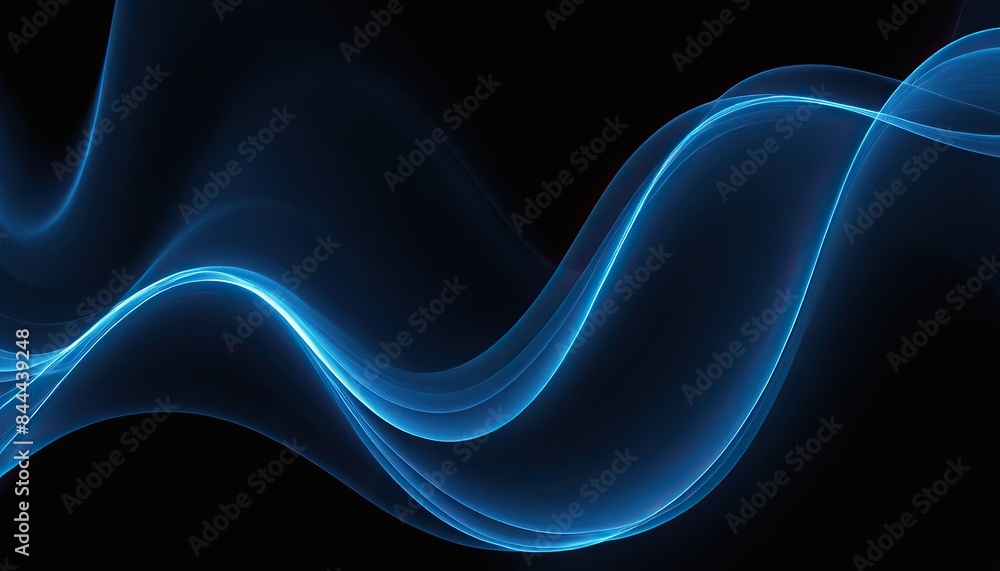 Canvas Prints abstract luxury gradient blue wave background smooth dark background