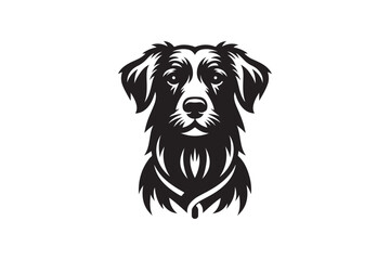 Dog head silhouette vector art illustration
