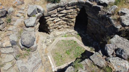 Obraz premium nuraghe and nuragic complex of sa domu beccia in uras in central Sardinia