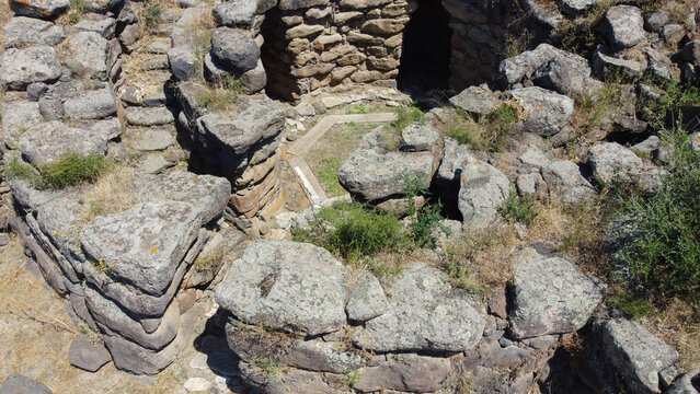 nuraghe and nuragic complex of sa domu beccia in uras in central Sardinia