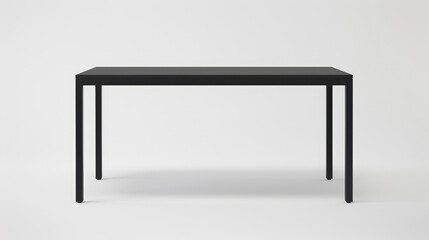 Modern Steel Office Desk with Matte Black Finish on White Background