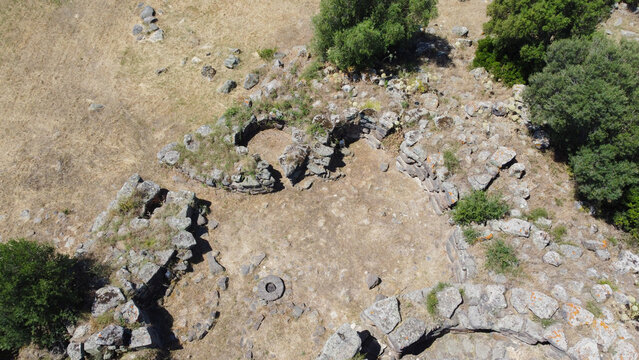 nuraghe and nuragic complex of sa domu beccia in uras in central Sardinia