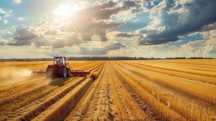 A dedicated farmer with a disability efficiently harvests crops using adaptive machinery under a...