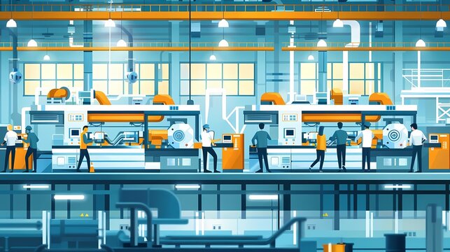 Flat design of lean manufacturing with lean training, employee development, and skill enhancement