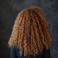 Woman With Long Curly Hair Standing 