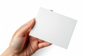 Obraz premium Blank White Card Mockup on Hand created with Generative AI