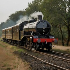 Naklejka premium steam train on the railway