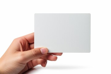 Obraz premium Blank White Card Mockup on Hand created with Generative AI