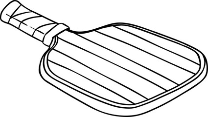 Retro Pickleball paddle, bat doodle outline
