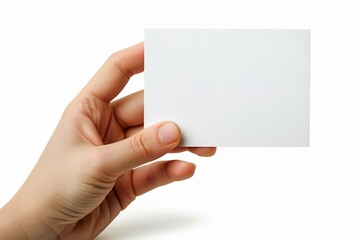 Obraz premium Blank White Card Mockup on Hand created with Generative AI
