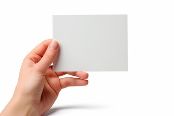 Blank White Card Mockup on Hand created with Generative AI