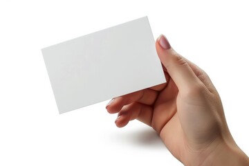 Obraz premium Blank White Card Mockup on Hand created with Generative AI