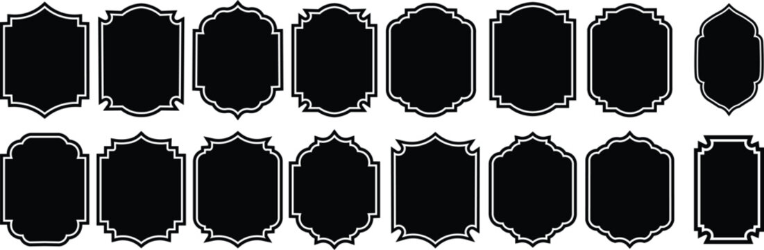 ramadan kareem set stylish frame, promotions and advertising baner, islamic frame vector illustration in arabic style. graphic style with abstract shapes templates for social media.eps10