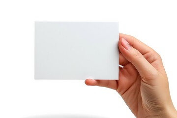 Obraz premium Blank White Card Mockup on Hand created with Generative AI