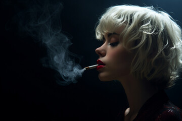 Fototapeta premium Bad habits concept smoking addiction generative AI technology
