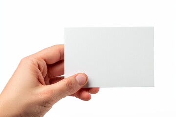 Obraz premium Blank White Card Mockup on Hand created with Generative AI