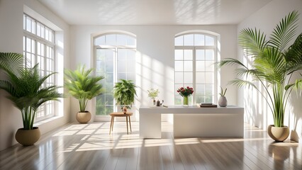 Minimalist White Studio Background for Product Presentation. Perfect for: product presentations, minimalist designs, summer promotions, social media posts, website banners, product catalogs.