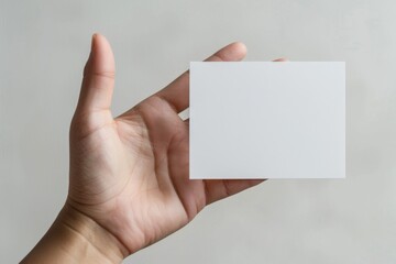Blank White Card Mockup on Hand created with Generative AI