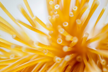 Photo of raw spaghetti generated with ai technology isolated on white color background