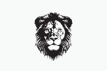 Lion face silhouette vector illustration © Vishmodeb