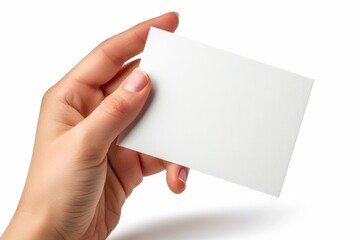 Obraz premium Blank White Card Mockup on Hand created with Generative AI