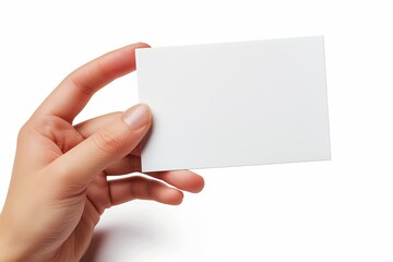 Obraz premium Blank White Card Mockup on Hand created with Generative AI