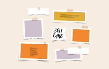 Vector photo collage template moodboard pictures grids vector illustration	