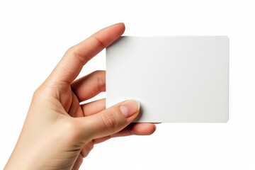 Obraz premium Blank White Card Mockup on Hand created with Generative AI