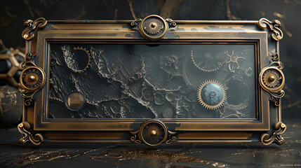 minimal luxury pattern book cover border frame for card, background, wallpaper, with stone rock textured, black and gold color theme