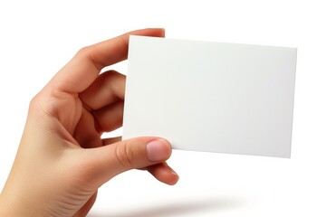 Obraz premium Blank White Card Mockup on Hand created with Generative AI