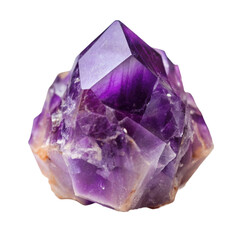Fototapeta premium A purple amethyst crystal isolated on transparent background.