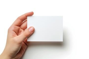 Blank White Card Mockup on Hand created with Generative AI
