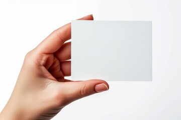 Obraz premium Blank White Card Mockup on Hand created with Generative AI