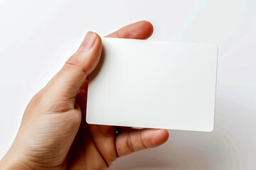 Obraz premium Blank White Card Mockup on Hand created with Generative AI