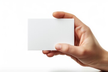 Blank White Card Mockup on Hand created with Generative AI