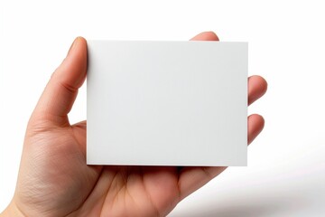 Obraz premium Blank White Card Mockup on Hand created with Generative AI