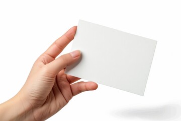 Obraz premium Blank White Card Mockup on Hand created with Generative AI