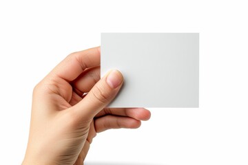 Obraz premium Blank White Card Mockup on Hand created with Generative AI