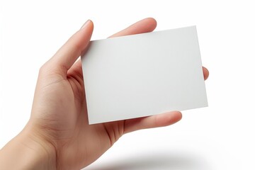 Obraz premium Blank White Card Mockup on Hand created with Generative AI