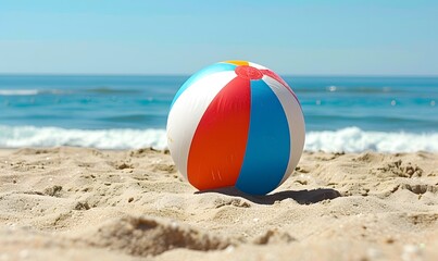 Obraz premium beach ball on the beach, Generative AI