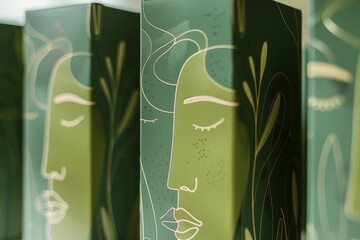Tea packaging design background, vibrant green colors