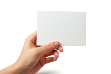 Obraz premium Blank White Card Mockup on Hand created with Generative AI