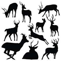 Deer silhouette stock vector illustration