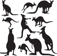 Kangaroo silhouette stock vector illustration