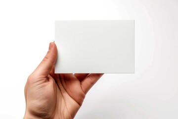 Obraz premium Blank White Card Mockup on Hand created with Generative AI