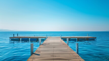 Obraz premium A vibrant harbor with empty docks symbolizes hope, renewal, and a fresh start after loss and uncertainty.