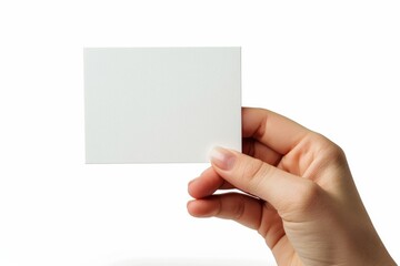 Obraz premium Blank White Card Mockup on Hand created with Generative AI