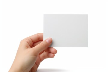 Obraz premium Blank White Card Mockup on Hand created with Generative AI